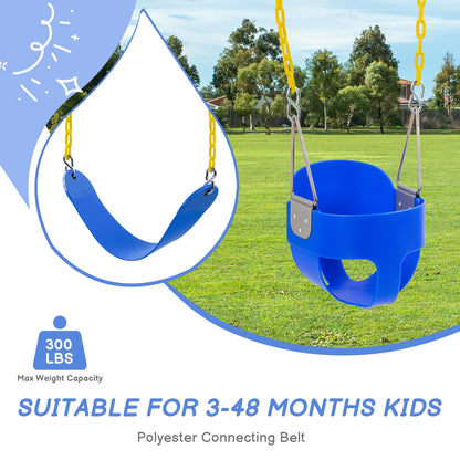 2 Pack Toddler Swing Seat Set, High Back Full Bucket Swings for Park, Garden, Playground Swing Set Accessories