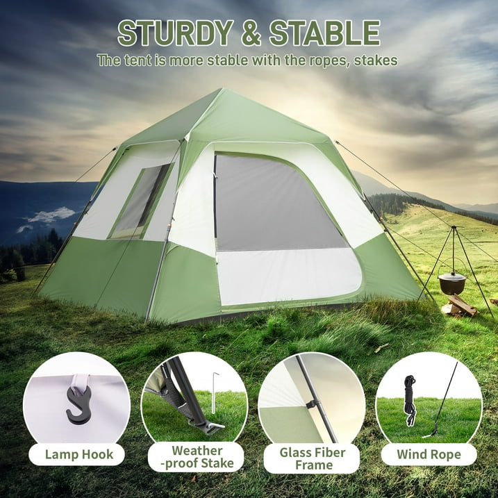 6 Person Waterproof Travel Cabin Tent Instant Camping Tent