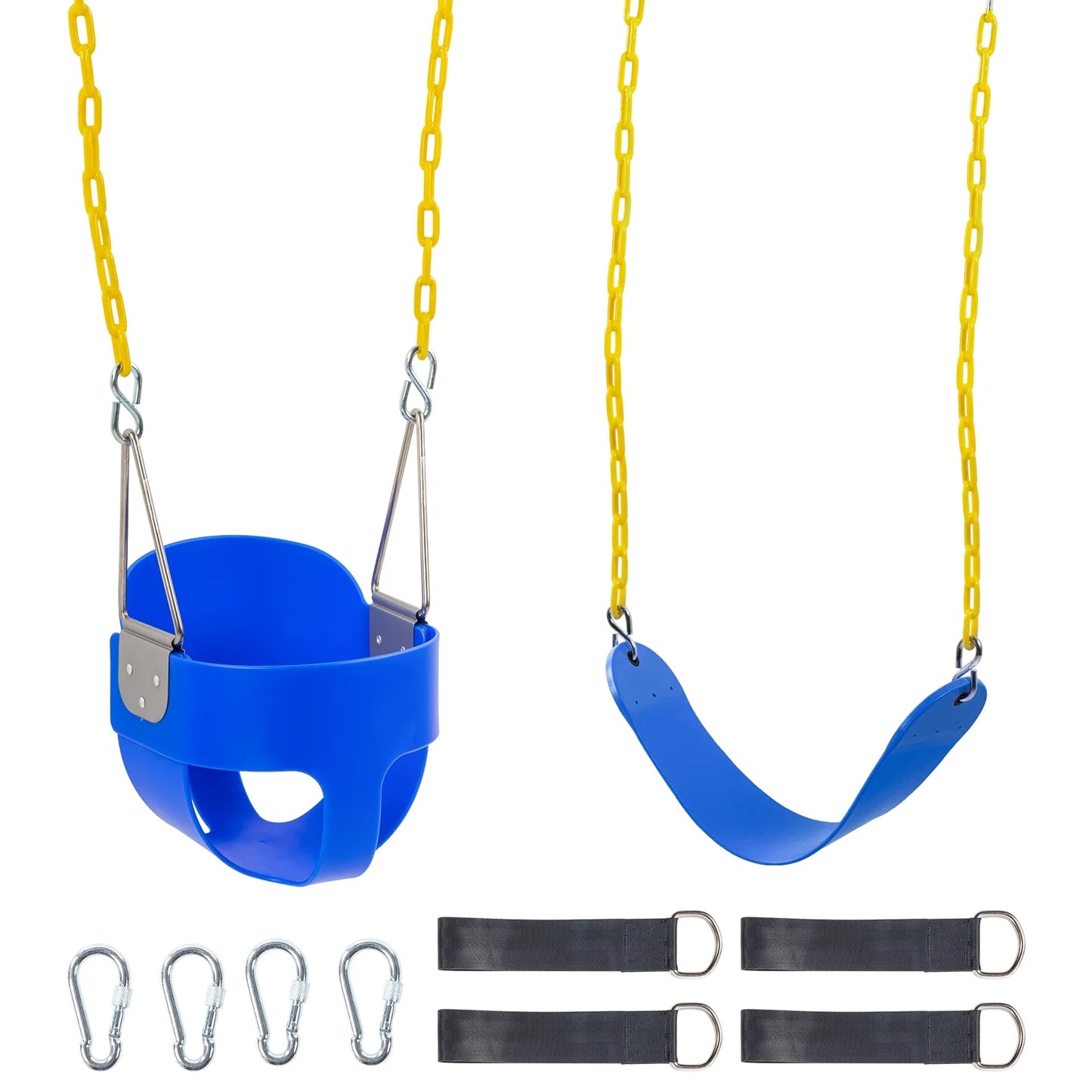 2 Pack Toddler Swing Seat Set, High Back Full Bucket Swings for Park, Garden, Playground Swing Set Accessories