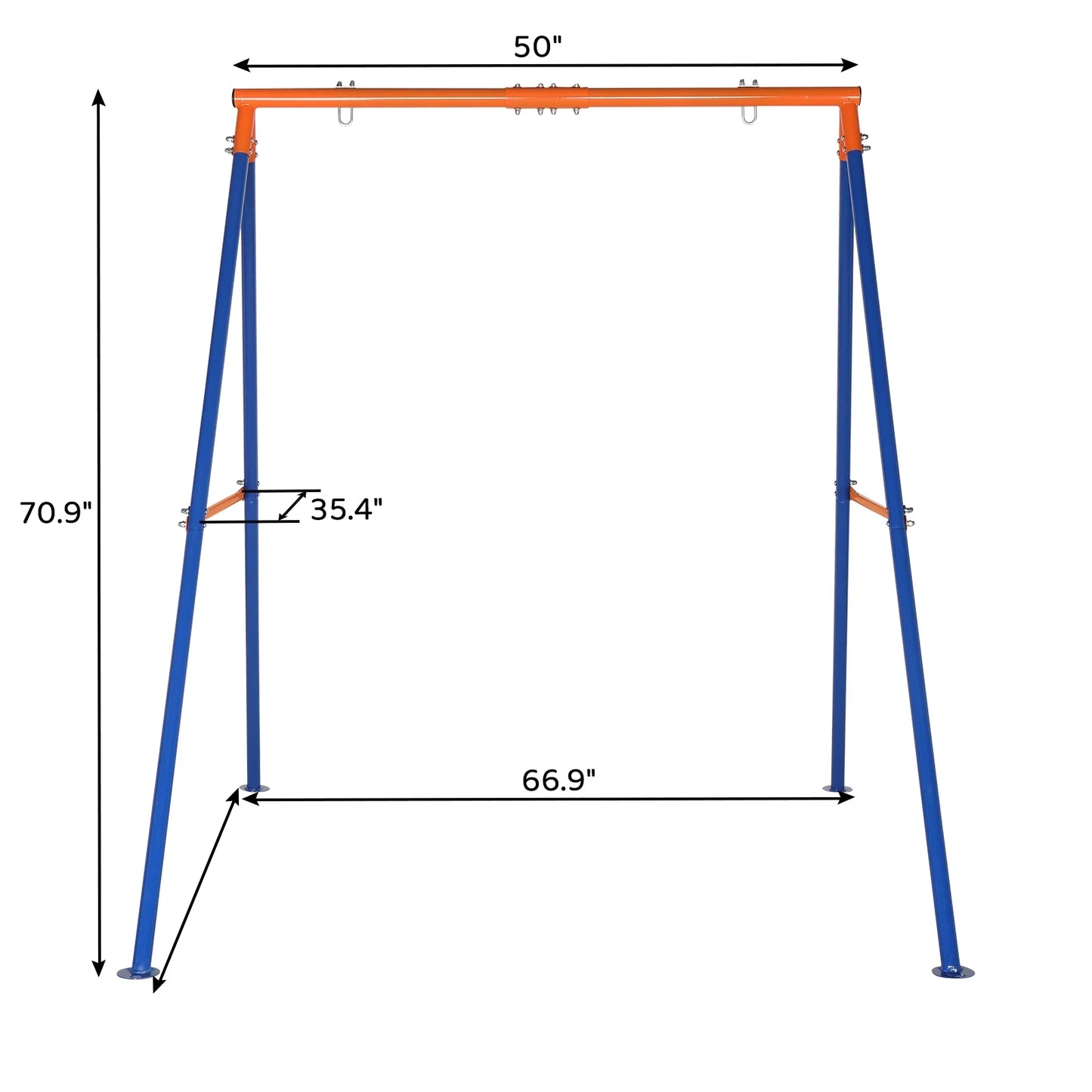 Kids Swing Set with Heavy Duty A-Frame Metal Swing Stand, 40" Saucer Swing, for Backyard, Playground, 550lbs Capacity