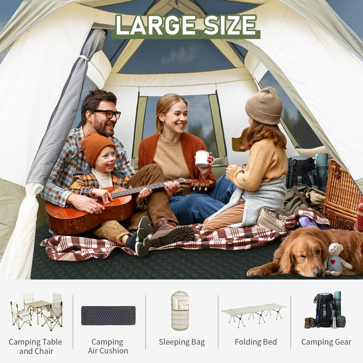 6 Person Waterproof Travel Cabin Tent Instant Camping Tent