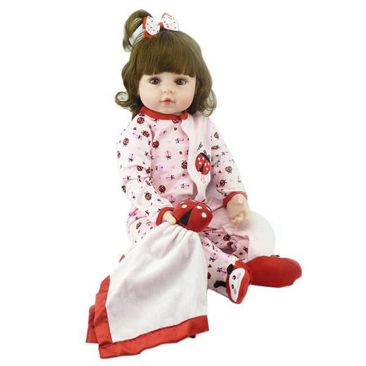 Baby Doll 24" Beautiful Simulation Baby Girl Reborn Baby Doll in Beetle Dress