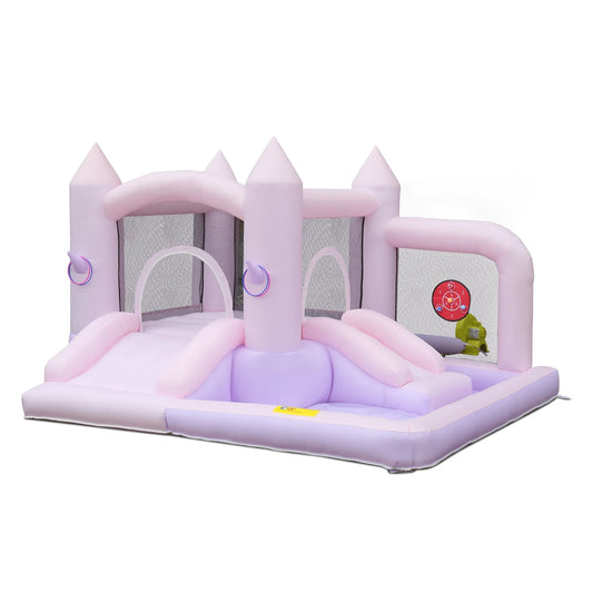 Inflatable Bounce House with 350W Air Blower, Dream Oxford Bouncy House for Kids 3+, Indoor & Outdoor Bouncer Castle