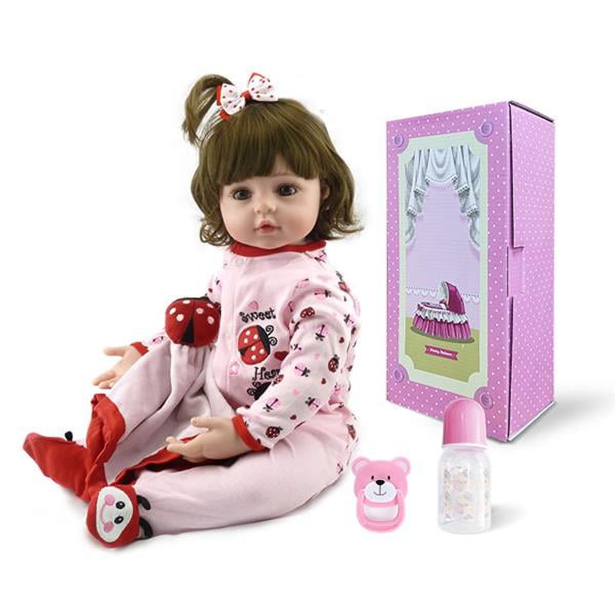 Baby Doll 24" Beautiful Simulation Baby Girl Reborn Baby Doll in Beetle Dress