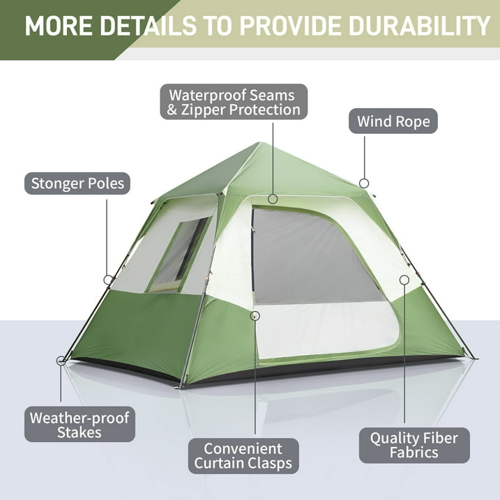 6 Person Waterproof Travel Cabin Tent Instant Camping Tent