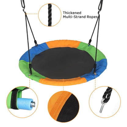 Kids Swing Set with Heavy Duty A-Frame Metal Swing Stand, 40" Saucer Swing, for Backyard, Playground, 550lbs Capacity