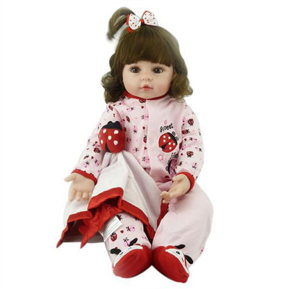 Baby Doll 24" Beautiful Simulation Baby Girl Reborn Baby Doll in Beetle Dress