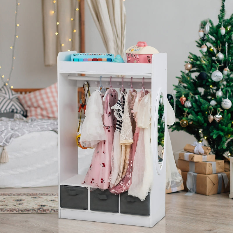 Kids Wardrobe with 3 Non-Woven Drawers