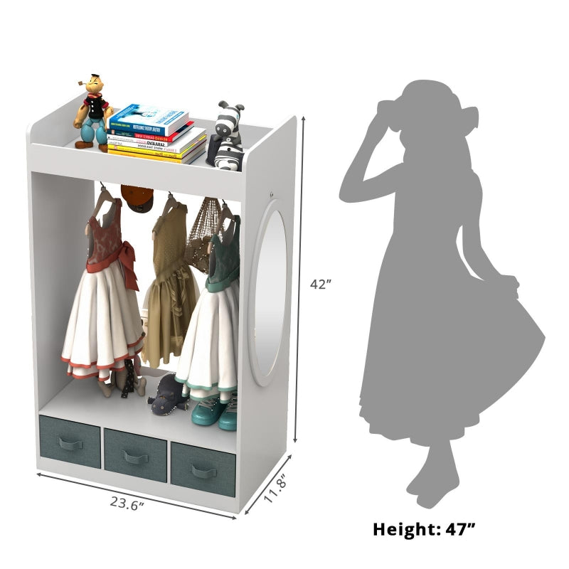 Kids Wardrobe with 3 Non-Woven Drawers